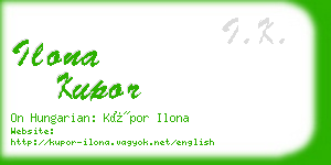 ilona kupor business card